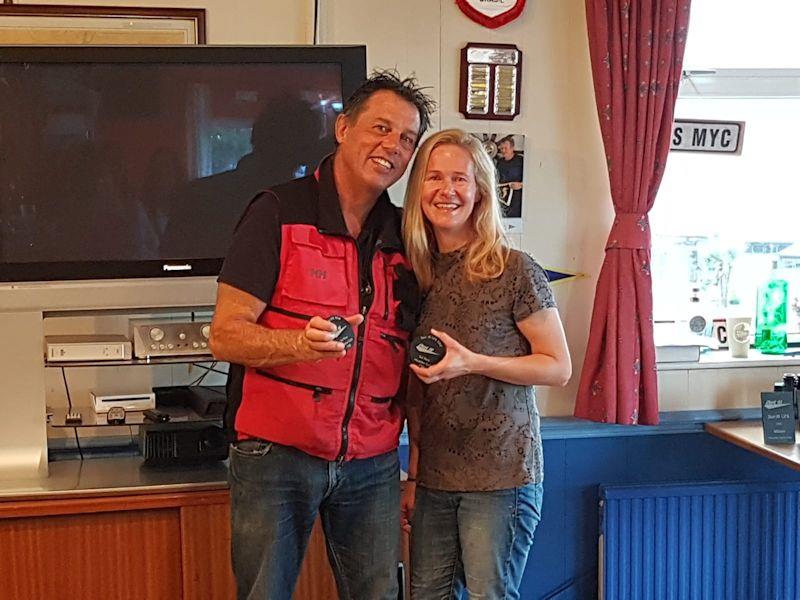 Prizewinners at the Dart 18 GP Round 6 at Mumbles  photo copyright Mark Stones taken at Mumbles Yacht Club and featuring the Dart 18 class