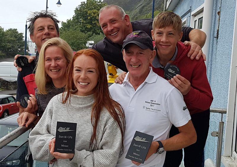 Prizewinners at the Dart 18 GP Round 6 at Mumbles  photo copyright Mark Stones taken at Mumbles Yacht Club and featuring the Dart 18 class