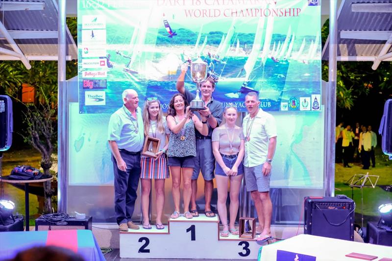 Prizegiving at the Dart 18 Worlds in Thailand photo copyright Khun Yai taken at Royal Varuna Yacht Club and featuring the Dart 18 class