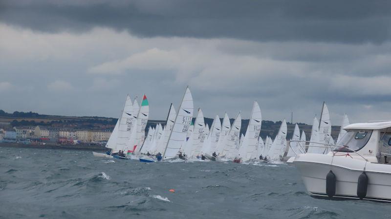 Start Line action during the Noble Marine Insurance Dart 18 Nationals and Worlds at Bridlington photo copyright Peider Fried taken at Royal Yorkshire Yacht Club and featuring the Dart 18 class