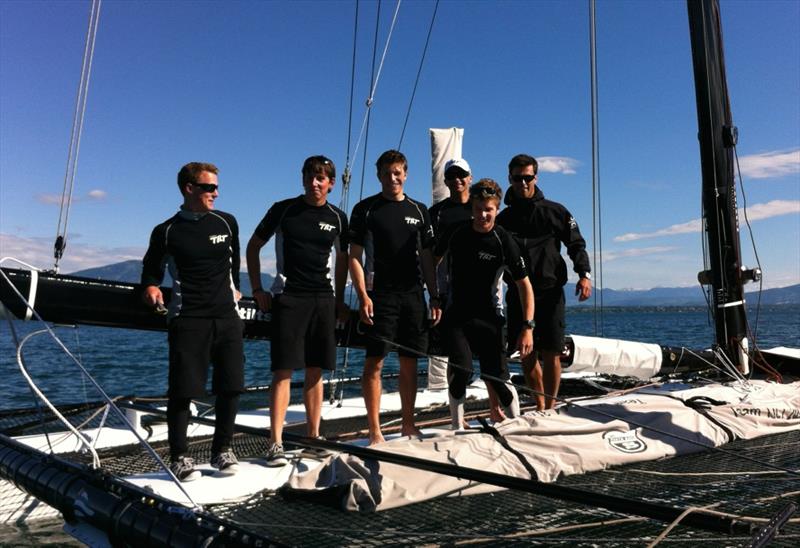 Team Tilt (l to r) Jocelyn Keller, Jérémy Bachelin, Jonas Schagen, Tanguy Cariou, Sébastien Schneiter, Lucien Cujean photo copyright Sophia Urban / Team Tilt Sailing taken at  and featuring the Decision 35 class