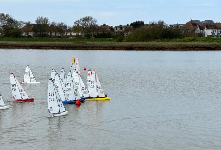 Four boats over the line during DF95 Spring Series event 2 at East Kent RSC - photo © Peter Jackson