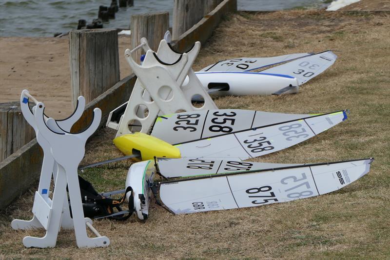 Boats resting during DF95 Spring Series event 3 at East Kent RSC - photo © Alan Hounsell