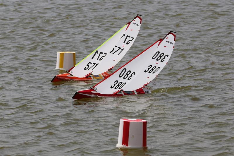 Close Finish during the DF95 Metropolitan and Southern TT at East Kent Radio Sailing Club - photo © Simon Thornton