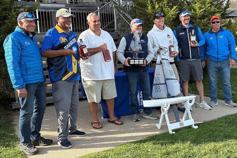 (L-R) Henry Dipietro, Tony Gonsalves, Peter Feldman, Brad Read, Ken Read, Brian Shores and Tom Kirk - DF95 US National Championship at Newport - photo © Matthew Cohen / cohenphotography.com