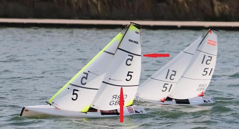 The leading DF95's at the 2024 Global championships at Fleetwood.  The arrows were part of the winner explaining his boat setup through Facebook - photo © MYA