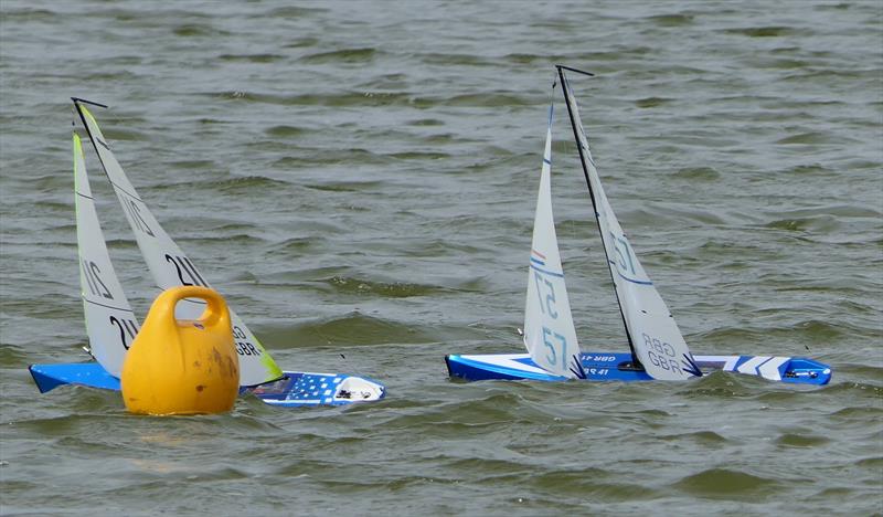 DF95 Summer Series at Barton's Point week 6 - Jim chases Peter round mark 1 - photo © Alan Hounsell