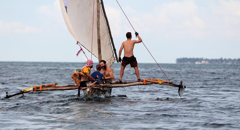 The Ngalawa Cup - Racing from Tanzania to Zanzibar, with a mango tree hull - photo © Libby Prins / The Adventurists