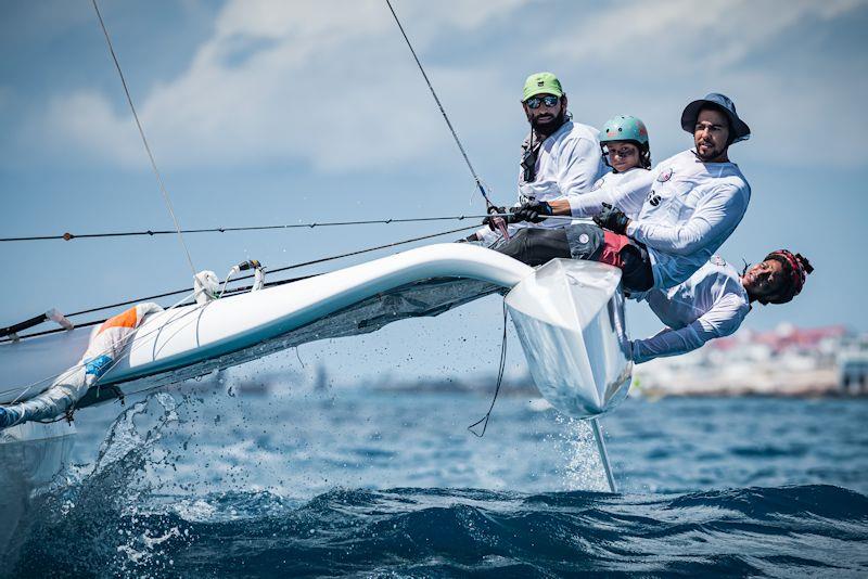 Diam24s delighted when the breeze picked up and they could get a hull flying - St. Maarten Heineken Regatta day 1 photo copyright Laurens Morel / www.saltycolours.com taken at Sint Maarten Yacht Club and featuring the Diam 24OD class