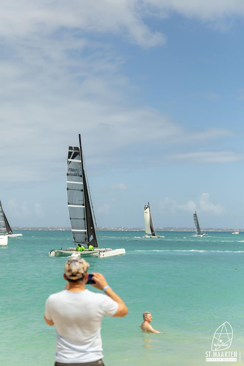 46th St. Maarten Heineken Regatta Day 3 - The Grand Case Beach Stadium Race event gave beachgoers an epic view of the Diam 24 fleet - photo © Digital Island