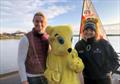 Double Olympic Gold Medallist, Sarah Gosling (née Webb) with Pudsey and Commodore Freya Baddeley - 24 hour Salterns Sailathon © Tanya Baddeley