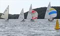 Stewart Mitchell (HCP1 winner) in close company with the Laser 4.7 of Stewart Biggar and the Flying Fifteens - Kippford RNLI Regatta Day at Solway YC © John Sproat