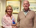 © Frank Miller ILCA 6s - 1st Lady (and 4th Overall) Shirley Gilmore, with DMYC Commodore Derek Gill. Viking Marine Frostbites Series Series 1 prize-giving © Frank Miller