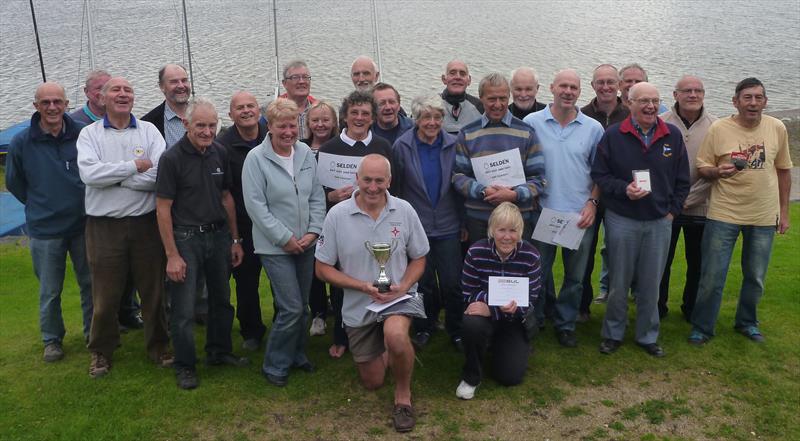 Tony Critchley (centre) wins the 2013 NW Senior Travellers' Series photo copyright Dave Woodhead taken at Elton Sailing Club and featuring the Dinghy class