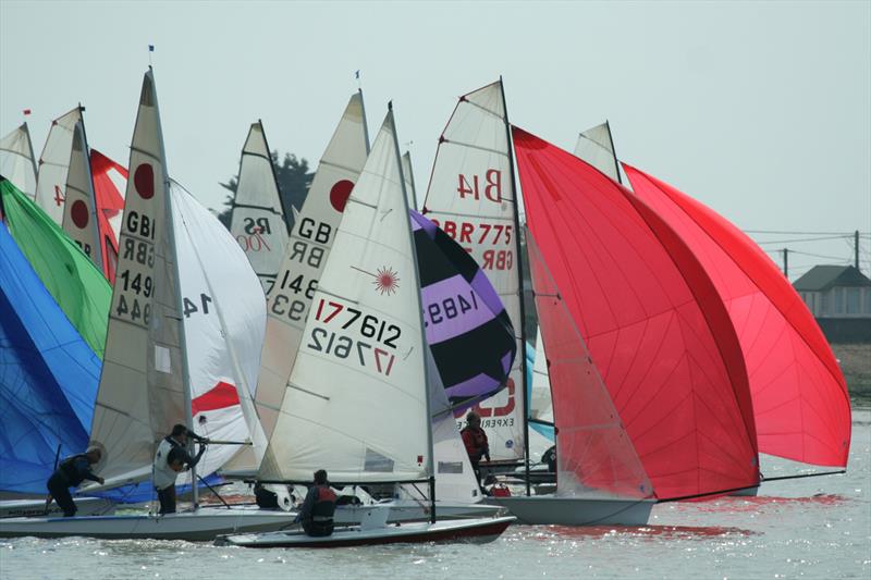 Big Wednesday start at Pyefleet Week photo copyright Fiona Brown / www.fionabrown.com taken at Brightlingsea Sailing Club and featuring the Dinghy class