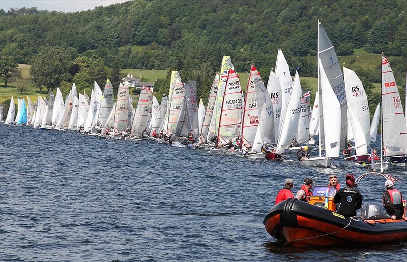 What a fantastic range of dinghy classes - Lord Birkett race start at Ullswater 2017 - photo © Paul Hargreaves