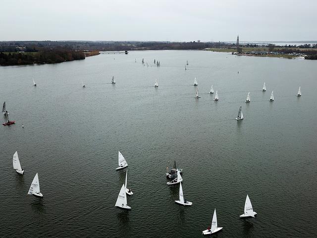 Spot the salt water top right on day 9 of the Alton Water Frostbite Series photo copyright Tim Bees taken at Alton Water Sports Centre and featuring the Dinghy class