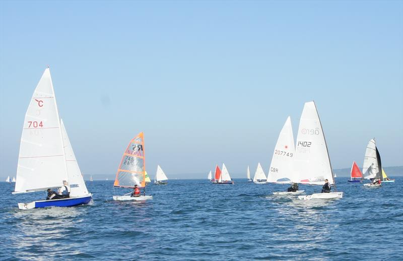 A glorious Western Solent evening for day 2 of the RLymYC Monday Evening Dinghy Series photo copyright Ann Brunskill taken at Royal Lymington Yacht Club and featuring the Dinghy class