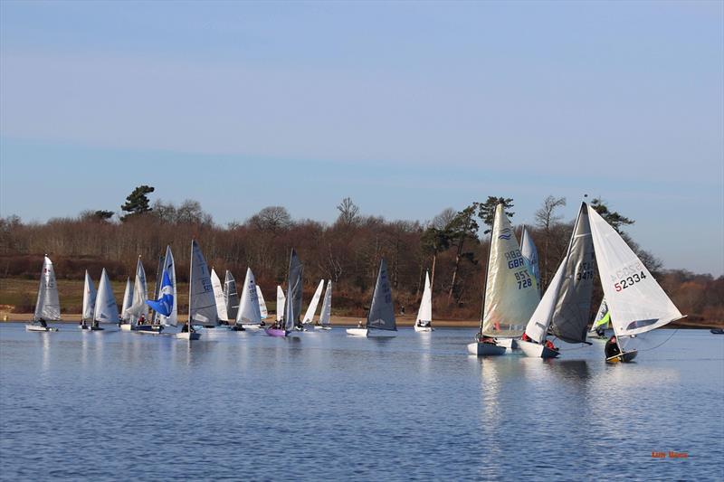 A calm moment before the wind picked up again on week 5 of the Alton Water Fox's Chandlery Frostbite Series photo copyright Tim Bees taken at Alton Water Sports Centre and featuring the Dinghy class