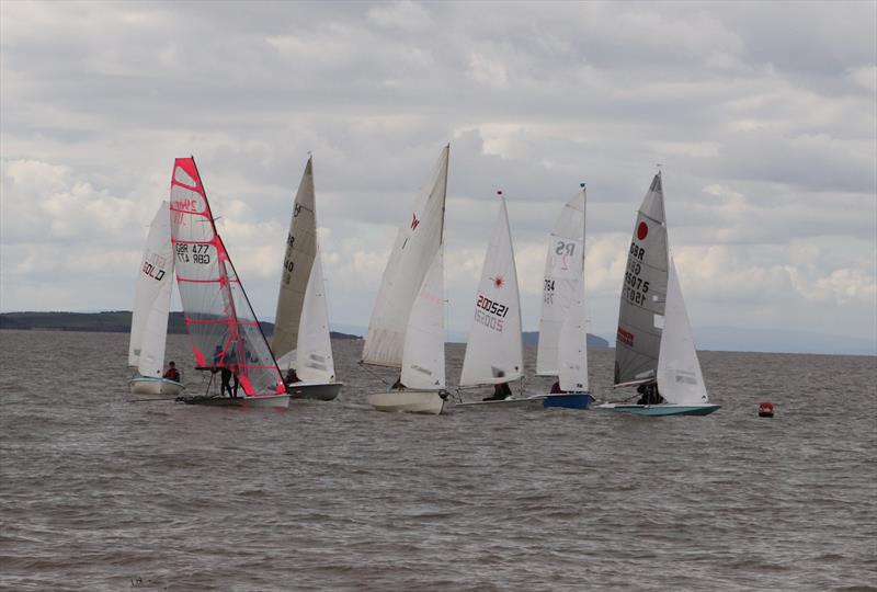 Start line action in the annual John Ashley long-distance race at Clevedon SC photo copyright B Whybrow taken at Clevedon Sailing Club and featuring the Dinghy class