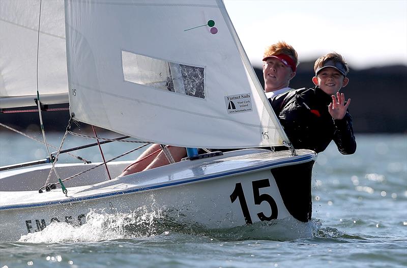 Chris & Olin Bateman win the 2019 Irish Sailing Junior All Ireland Championship photo copyright INPHO / Bryan Keane taken at  and featuring the Dinghy class
