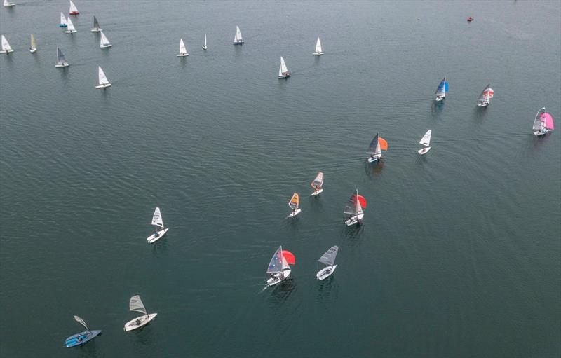 Sme of the fast fleet, slow fleet and windsurfers durin the Notts County SC County Cooler 2019 photo copyright David Eberlin taken at Notts County Sailing Club and featuring the Dinghy class