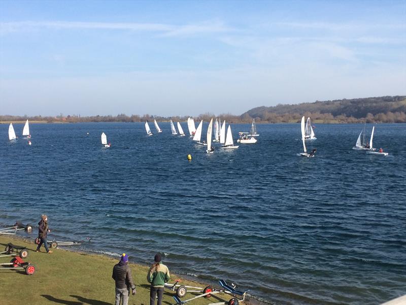 Staunton Blaster fast fleet start photo copyright David Eberlin taken at Staunton Harold Sailing Club and featuring the Dinghy class