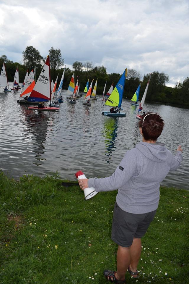Fiona Spence supporting Kickstarter racers last year - the club is now running its coaching online photo copyright Gail Jackson taken at Ripon Sailing Club and featuring the Dinghy class