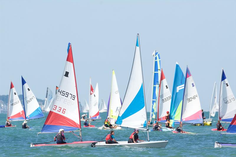 Stokes Bay Sailing Club Cadets photo copyright Lorraine Bugden taken at Stokes Bay Sailing Club and featuring the Dinghy class