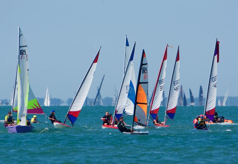 Stokes Bay Sailing Club Cadets photo copyright Lorraine Bugden taken at Stokes Bay Sailing Club and featuring the Dinghy class