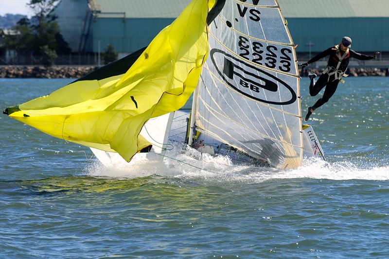 Capsize during the Cock of the Harbour during SailFest Newcastle Regatta - photo © Mark Rothfield