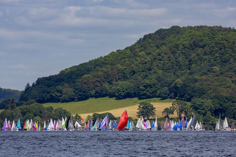 The fleet at the North end of the lake in the 2019 Birkett photo copyright Tim Olin / www.olinphoto.co.uk taken at Ullswater Yacht Club and featuring the Dinghy class