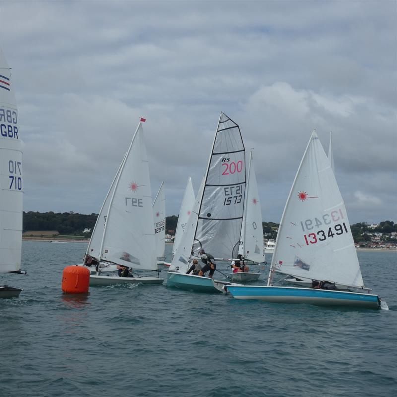 Class 9 - 'fast' dinghies at the Carey Olsen Jersey Regatta 2021 photo copyright Elaine Burgis taken at Royal Channel Islands Yacht Club and featuring the Dinghy class