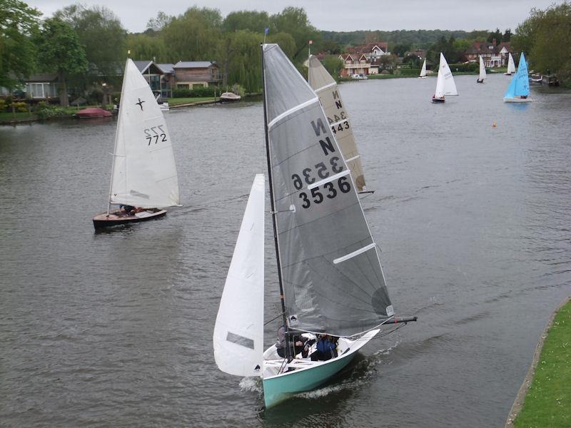 Treebore National 12, the overall winner, on the run past Henley SC clubhouse during the Thames Valley Inter-Match Shield photo copyright Duncan Mackay taken at Henley Sailing Club and featuring the Dinghy class