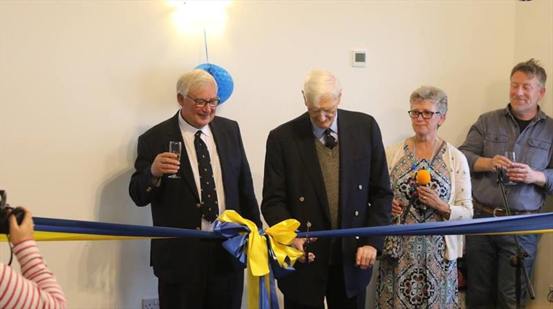 One small snip with the scissors equates to one giant leap forward for Netley Sailing Club: Jeremy Horsfall cuts the ribbon, with Commodore Rosie Parker watching on photo copyright Paul Vickers taken at Netley Sailing Club and featuring the Dinghy class