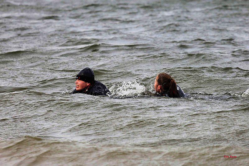 Practising for the Great East Swim five months early - Alton Water Fox's Chandlery Frostbite Series week 2 photo copyright Tim Bees taken at Alton Water Sports Centre and featuring the Dinghy class