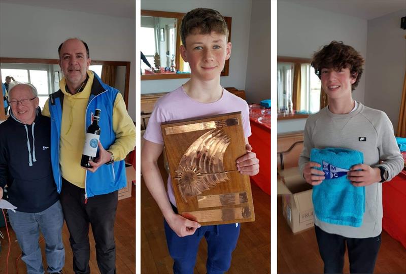 Frank Guilfoyle & Cormac Bradley, Conor Gorman, and Pepe de Sintas - Frostbite Series at Dun Laoghaire Motor Yacht Club prizegiving photo copyright Frank Miller taken at Dun Laoghaire Motor Yacht Club and featuring the Dinghy class