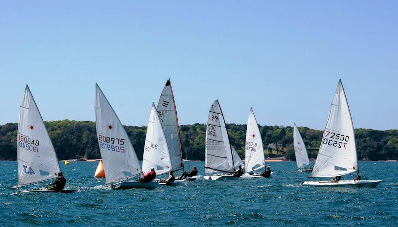 Royal Channel Islands YC Spring Regatta class 8 start photo copyright Elaine Burgis taken at Royal Channel Islands Yacht Club and featuring the Dinghy class