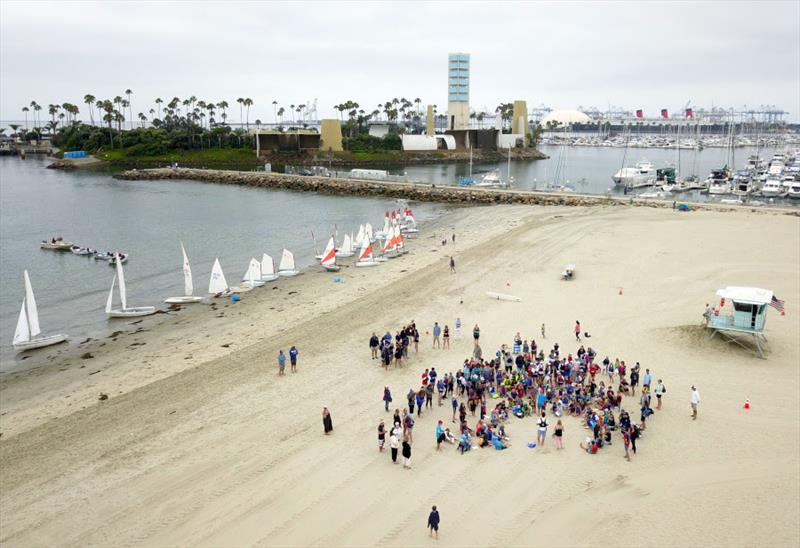 The morning started with a skipper's meeting on the beach photo copyright Cameron MacLaren taken at Long Beach Yacht Club and featuring the Dinghy class