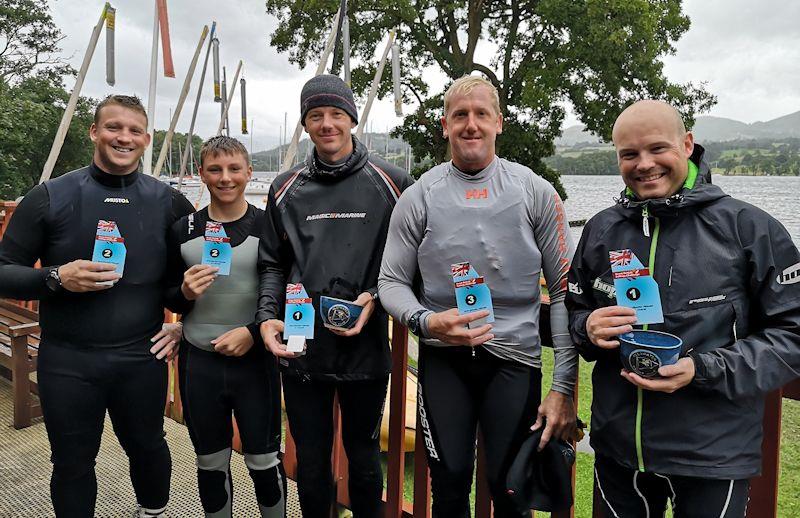 Ullswater Ultimate winners (L-R) Richard & Bradley Green, Matt Sharman, Jono Shelley, Chris Pickles photo copyright Sue Giles taken at Ullswater Yacht Club and featuring the Dinghy class