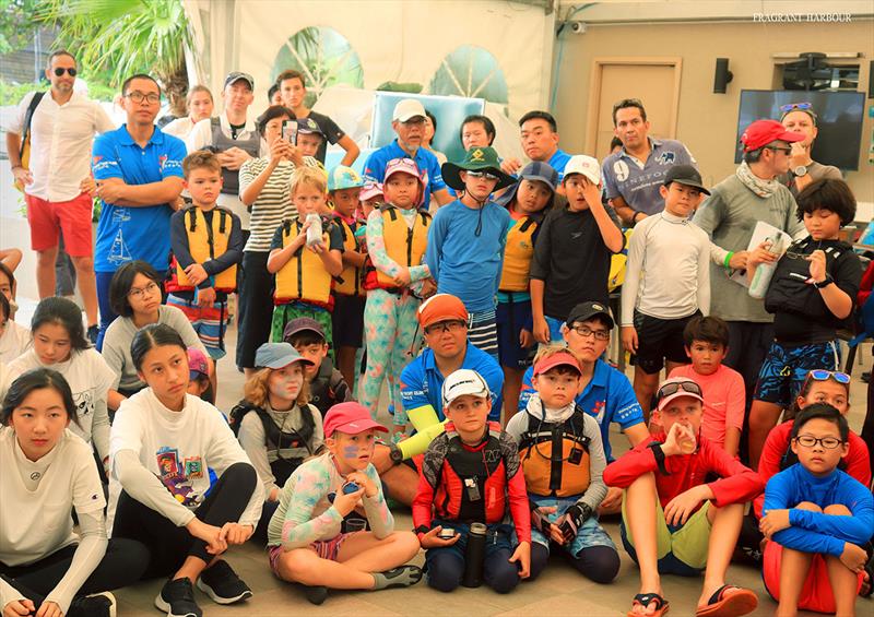 Attentive dinghy sailors at the briefing - Bart's Bash Regatta 2019 photo copyright Fragrant Harbour taken at Hebe Haven Yacht Club and featuring the Dinghy class