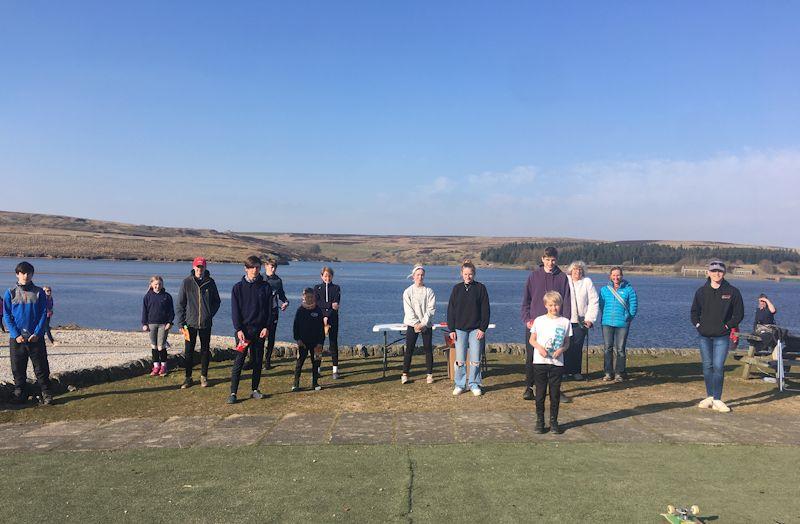Prizewinners with Jean and Anne Dowd at the North East & Yorkshire Youth Travellers (NEYYTS) event at Pennine photo copyright Fiona Spence taken at Pennine Sailing Club and featuring the Dinghy class