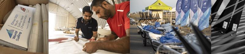 Scenes from shore of OmanSail preparing for the 2021 Youth World Championships photo copyright Sander Van Der Borch Photography taken at  and featuring the Dinghy class