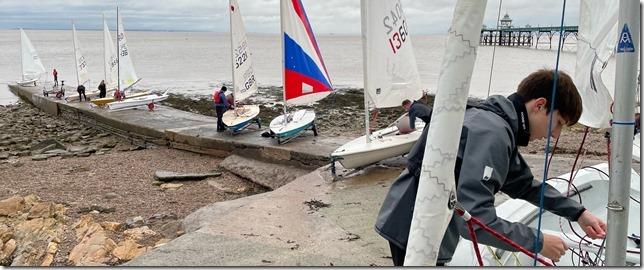 Pre-start rigging ahead of the Clevedon Lunatics Trophy 2021 photo copyright Mike Batchelor taken at Clevedon Sailing Club and featuring the Dinghy class