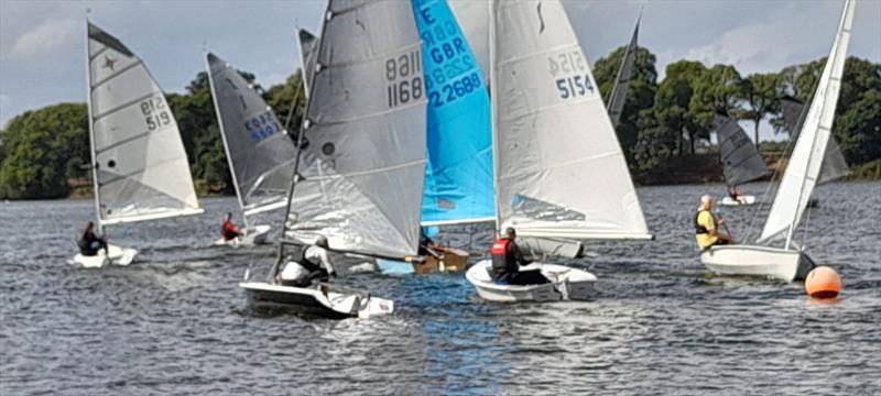 Border Counties Midweek Sailing at Nantwich: Be careful on the dead run photo copyright Dave Edwards taken at Nantwich & Border Counties Sailing Club and featuring the Dinghy class