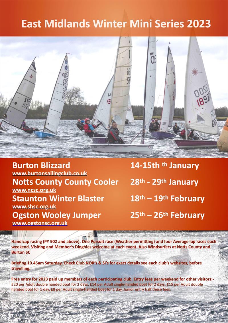 East Midlands Winter Mini Series 2023 photo copyright David Eberlin taken at  and featuring the Dinghy class