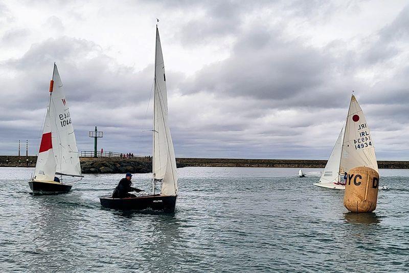 Ciara Mulvey & Peter Murphy lead the Wayfarer into the weather mark, while in the background Frank Cassidy & John Hudson still have some work to do - Viking Marine DMYC Frostbite Series 2 day 11 - photo © Ian Cutliffe
