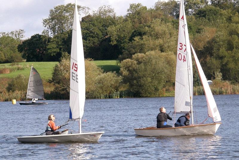 Dave Southwell and Michelle Raines are first doublehander at the Border Counties Midweek Sailing at Winsford Flash photo copyright Brian Herring taken at Winsford Flash Sailing Club and featuring the Dinghy class