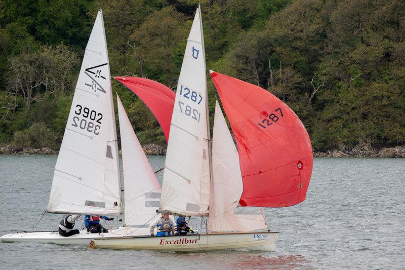 The Gaughan and Bannister Osprey, just ahead of the Filer and Gascoigne Flying Fifteen, in race 1 - Solway YC early season club racing - photo © Margaret Purkis