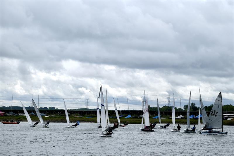 Heading for the windward mark during the Border Counties Midweek Sailing at Shotwick Lake - photo © Ian Clowes